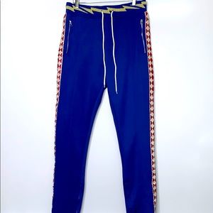FASHION NOVA Boyfriends Royal Blue Track Bolt Pant